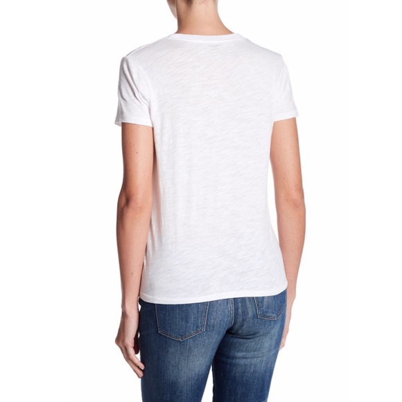 MADEWELL WOMEN'S WHITE SHORT SLEEVE COTTON CREW NECK POCKET TEE TOP Sz M - Picture 2 of 3